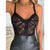 See Through Lace Sheer Corsets Top - black / L