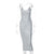 Sexy Cross Suspender Strap PU Dress - Silver / L