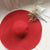 Summer Beach Oversized Brim Summer Straw Hat - Red / 56-58cm