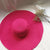 Summer Beach Oversized Brim Summer Straw Hat - Rose Red / 56-58cm