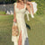 Summer Fashion White Elegant Ladies Backless Dress - 2441 Yellow / L