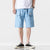 Summer Men Cotton Cargo Shorts - Sky Blue / 6XL