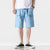 Summer Men Cotton Cargo Shorts - Sky Blue / 7XL