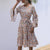 Sweet Spring A Line Party Dress O Neck Floral Print Flare Sleeve Vintage Summer Casual Dress - Birmon