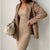 V Neck Wrapped Knitted Dress - S20182-Dark Khaki / One Size