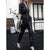 Winter & Autumn Long Black Soft Faux Leather Jumpsuit - black / 4XL