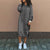 Winter Warm Women Hoodie Dress - gray / 4XL