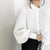 Women Autumn & Winter Big Lantern Sleeve Blouse - white / L