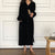 Women & Autumn Winter Vintage Long Dress - black / One Size