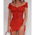Women Floral Wrap Dress - Red / XL