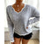 Women Knitted V Neck Sweaters - Blue / L
