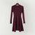 Women Long Sleeve Sweater Dress - Burgundy / One Size