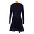 Women Long Sleeve Sweater Dress - Navy Blue / One Size