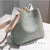 Women PU Leather Summer Bucket Shoulder Bag - Grey - 100002856