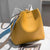 Women PU Leather Summer Bucket Shoulder Bag - Yellow - 100002856