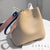 Women PU Leather Bucket Shoulder Bag - Khaki / 21cmX21cmX13cm - 100002856