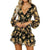 Women Puff Long Sleeve Chiffon Dress - Khaki / L