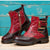 Women Retro Style Stitching Pattern Ankle Boots - 10