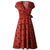 Women Vintage Polka Dots Dress - Red / L