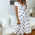 Women Vintage Polka Dots Dress - white / M