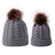 Women Winter Beanie Bubble Hats - Gray pair / One Size