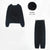 Women’s Basic Cotton Sweatshirts Sets - Black No Lining / L