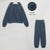 Women’s Basic Cotton Sweatshirts Sets - DarkBlue Fur Lining / L
