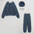 Women’s Basic Cotton Sweatshirts Sets - DarkBlueFleeceLining / L