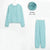 Women’s Basic Cotton Sweatshirts Sets - Lake Blue No Lining / L