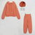 Women’s Basic Cotton Sweatshirts Sets - Orange FleeceLining / L
