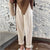 Women’s Casual High Waist Thick Chic Harem Ankle Length Pants - beige / China / S 40-50kg