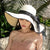 Women’s Summer Beach Big Brim Hat - K60-Milky white2 / M(55-60cm)Adjustable