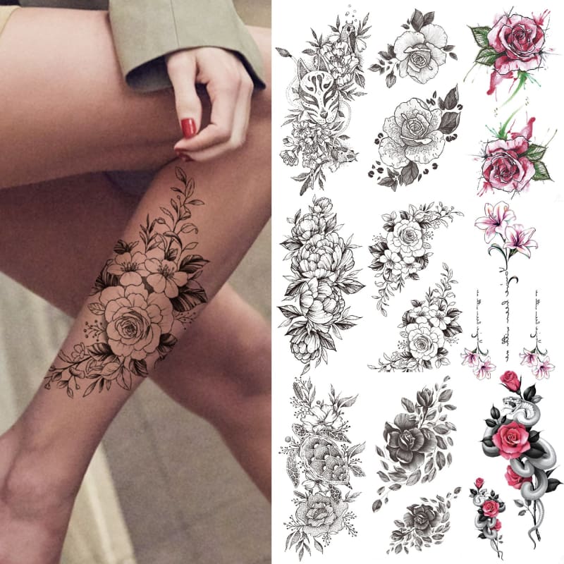 Zinna Lily Realistic DIY Waterproof Temporary Unisex Tattoo